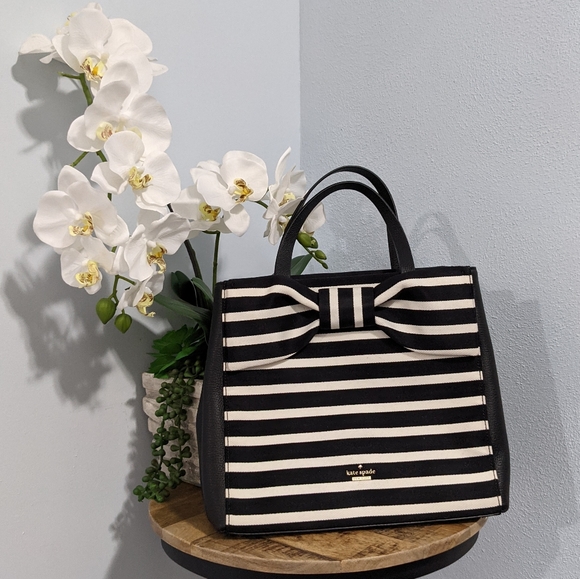 Kate Spade Brigette olive drive stripe satchel - Picture 3 of 11